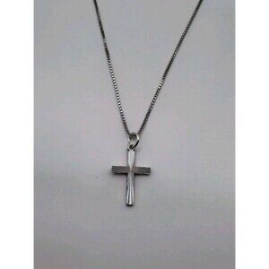 Vintage Beaucraft Sterling Silver Cross Necklace Minimalist